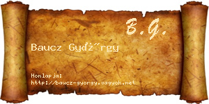 Baucz György névjegykártya